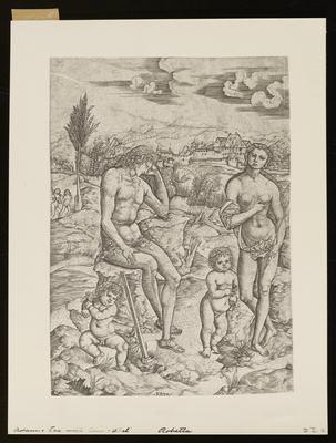 Adam and Eve with Cain and Abel, from a group of photographs of rare prints in the British Museum