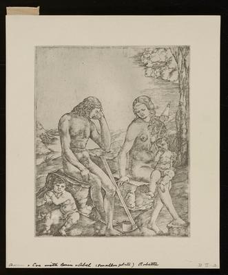 Adam and Eve with Cain and Abel, from a group of photographs of rare prints in the British Museum
