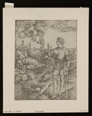 Death of Abel, from a group of photographs of rare prints in the British Museum