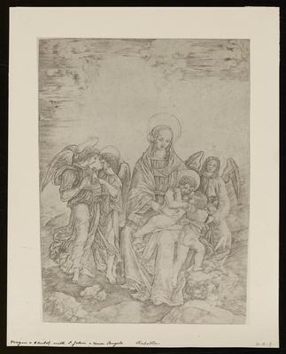 Virgin and Child with St. John and Three Angels, from a group of photographs of rare prints in the British Museum