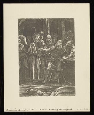 St. Peter Healing the Cripple, from a group of photographs of rare prints in the British Museum