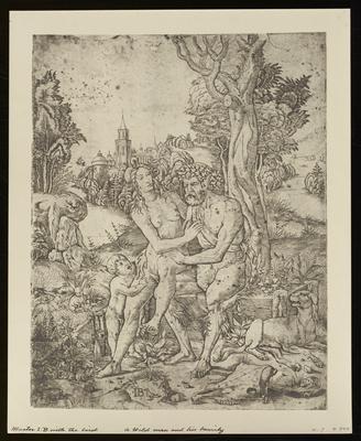 A Wild Man and His Family, from a group of photographs of rare prints in the British Museum