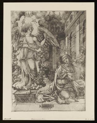 Annunciation, from a group of photographs of rare prints in the British Museum