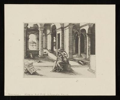 Virgin and Child in Temple Ruins, from a group of photographs of rare prints in the British Museum
