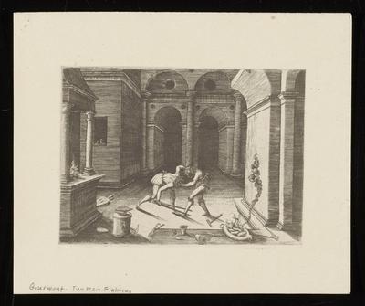 Two Men Fighting, from a group of photographs of rare prints in the British Museum
