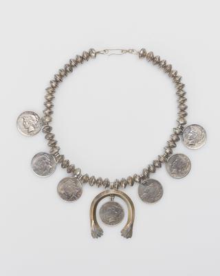 Lady Liberty dollar coin squash blossom necklace