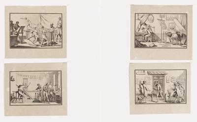 Four plates from Suite d'ouvriers des différents classes