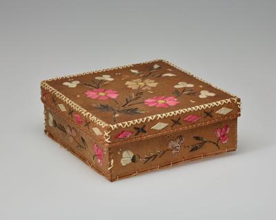 Covered quillwork birchbark box