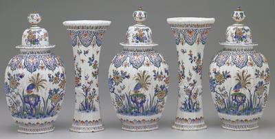 Covered Vase, from a five-piece garniture set