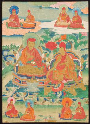 Thangka of Hierarchs of the Sakya Lineage, one of a pair
