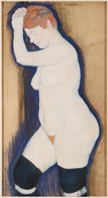 [Standing Nude with Stockings]