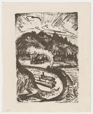 Landscape in the Taunus (Landschaft im Taunus) (recto) and Signs of the Times V: Into Dust with All Enemies (Symbole der Zeit V: In Staub mit allen Feinden) (verso), page from Der Bildermann, folio 13, vol. 1, no. 6