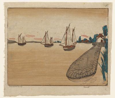 Sailboats on a Lake (Segelbboten auf einem see)
