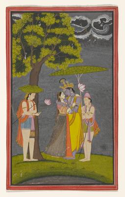 Krishna and Radha Sheltering from the Rain
