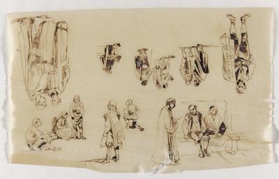 Sheet of Studies of Pilgrims and Monks