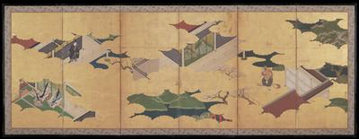 Two scenes from The Tale of Genji representing Prince Genji and Lady Murasaki