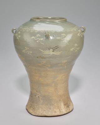 Maebyeong with flying cranes and clouds