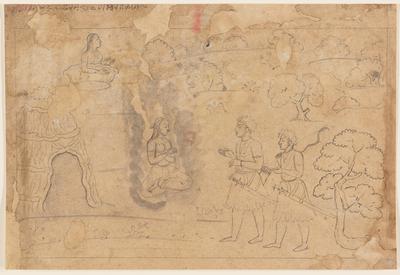 Rama and Lakshmana Visit Sita or Suparanakha