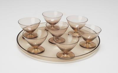 Plate, from an eight piece liqueur set