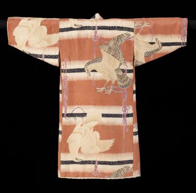 Boy's robe with tethered hawks