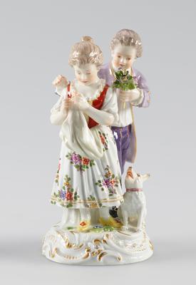 Couple with flowers and dog