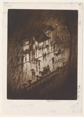 Rainy Night, Charing Cross Shops