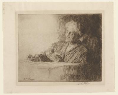 Old Woman Playing Cards