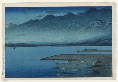 Moonlight over Lake Kamo, Sado