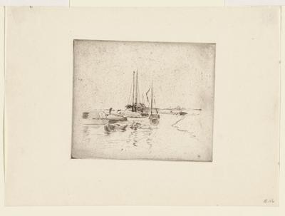 Four Boats on the Canal, Near Dordrecht