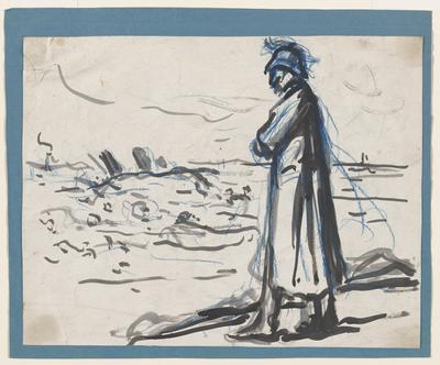 Soldier Surveying Battlefield