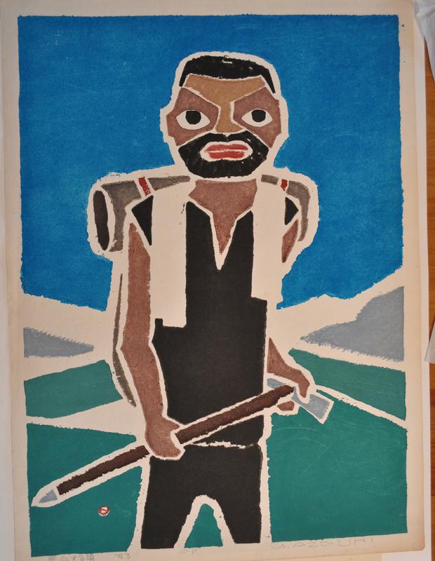 Mountain-climbing Man by Umetaro Azechi