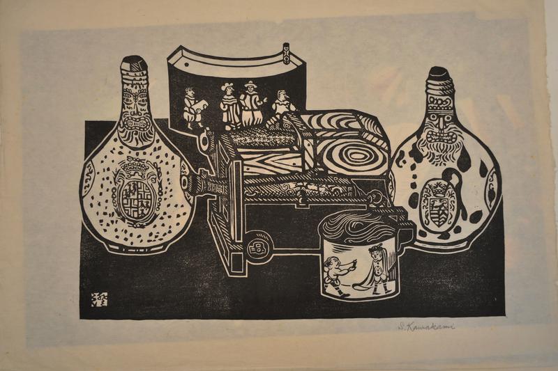 Title unknown [still life with foreign pots] by Sumio Kawakami