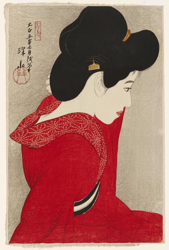 Woman Looking at a Mirror by Ito Shinsui