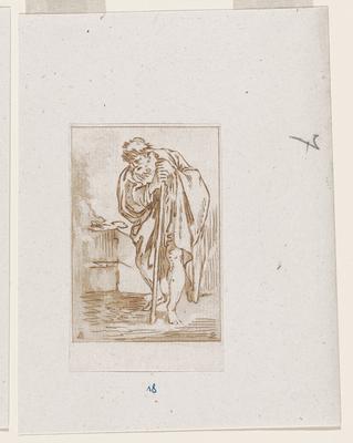 Suite de sept petits croquis, representant divers personnages