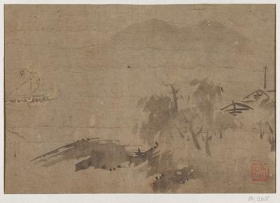 (Landscape, Boat at Left)